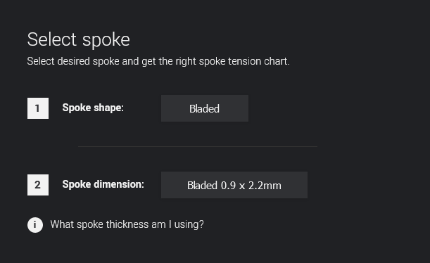 spoke shape and dimension for wheel tension app